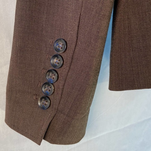 The Limited Travel Collection Brown Size 6 Wool Blend Window-Pained Blazer - Picture 7 of 8